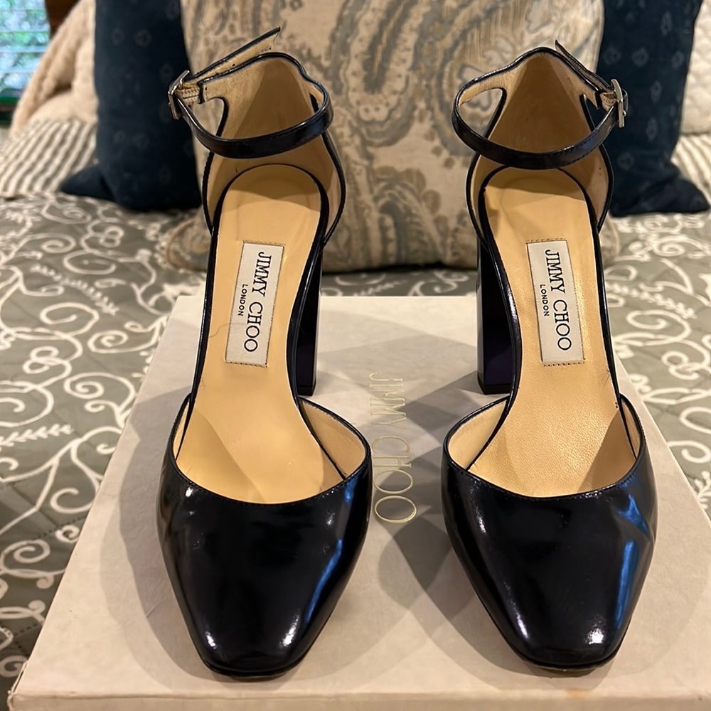 Jimmy Choo Navy, Mabel 95, size 37 1/2 or 7 1/2
